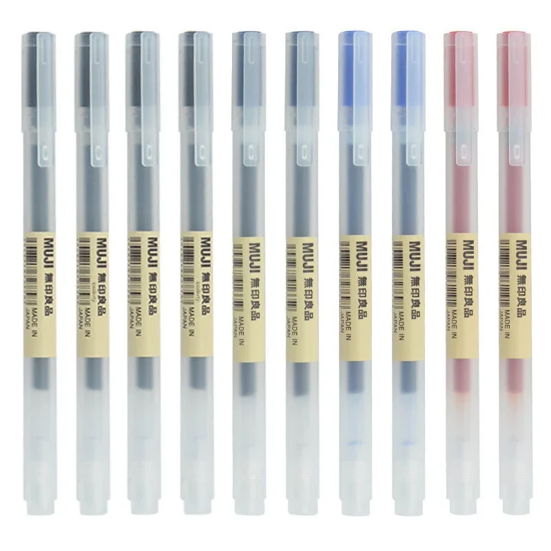 Muji Stationery Gel Pen - 10-30 قطعة/المجموعة 0.38/0.5 مللي متر هلام