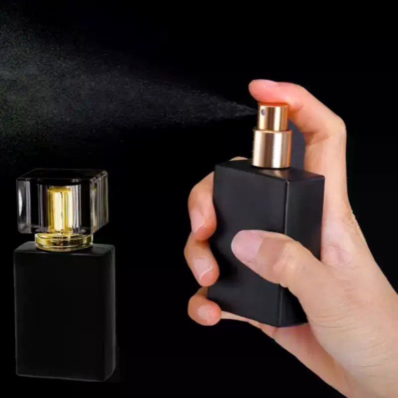 Water Bottle Blank - 30/50 مللي زجاجة عطر سوداء لامعة