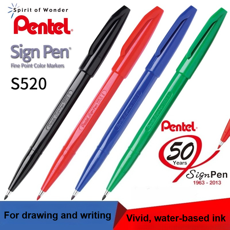 Pentel Pen Sign Pen - 1/3/12 قطعة Pentel S520 تسجيل القلم