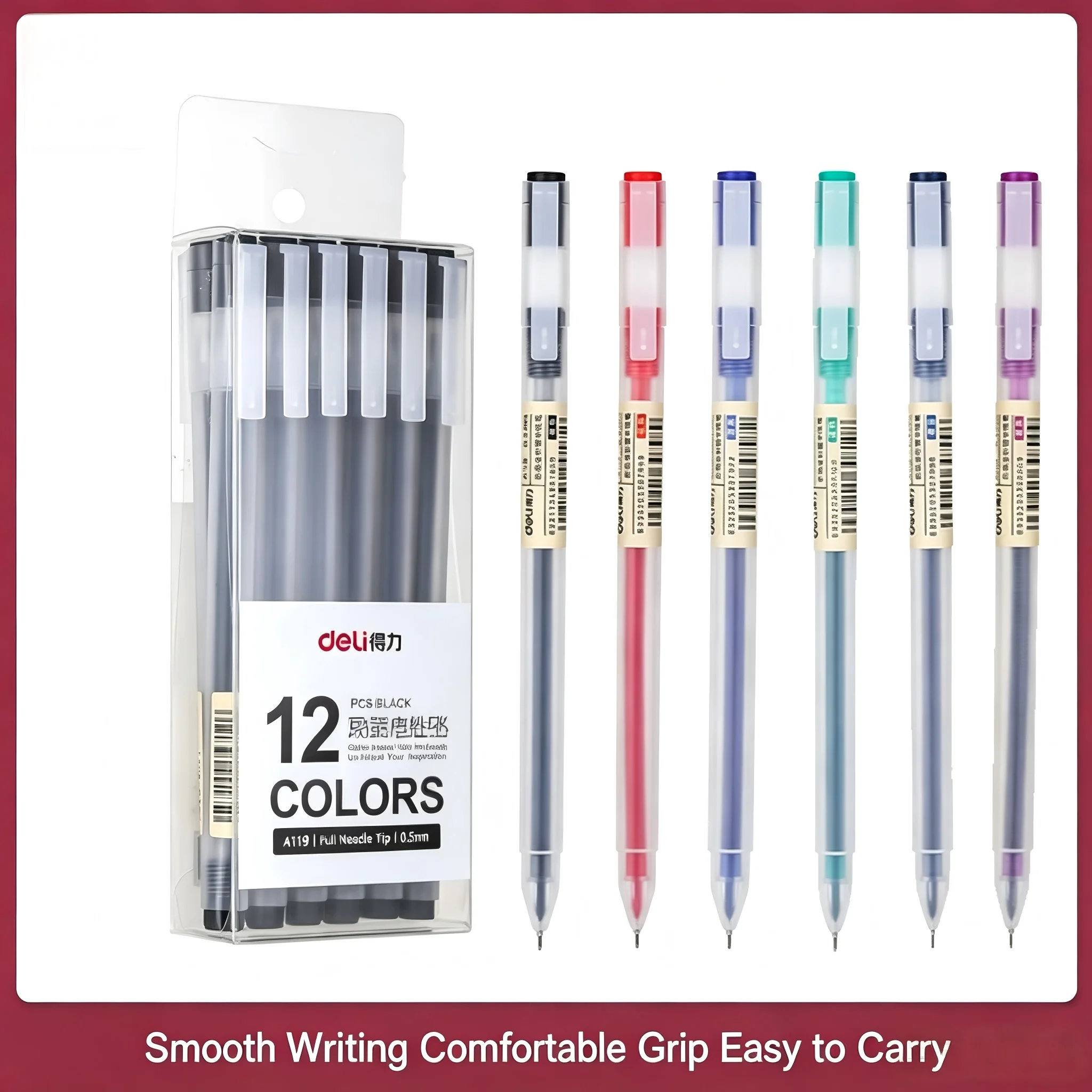 Muji Stationery Gel Pen - أقلام جل سوداء A119 بسمك 0.5