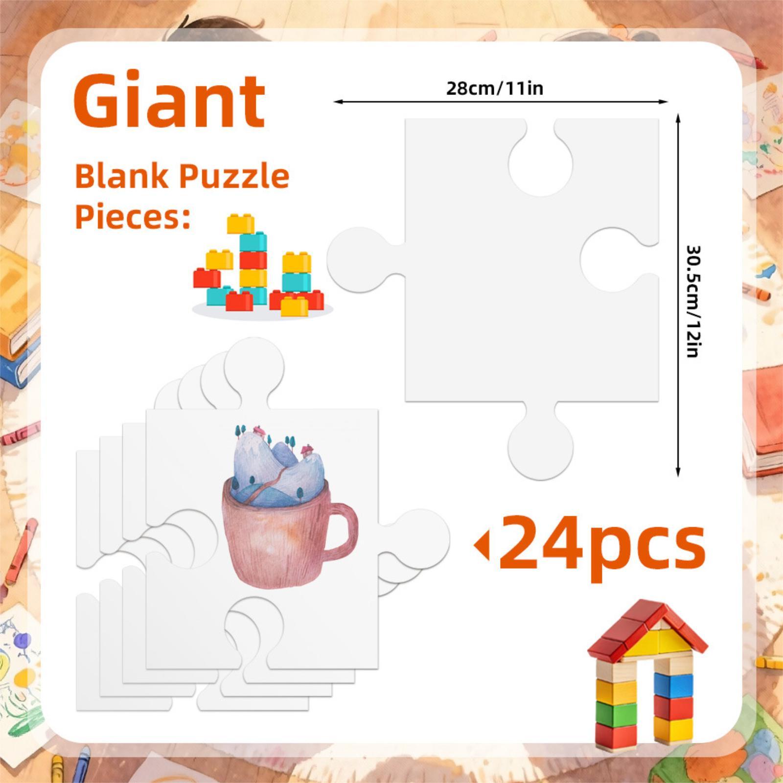 24 قطعة من ألواح الألغاز الفار - مراجعة Puzzle Blank White وسعره