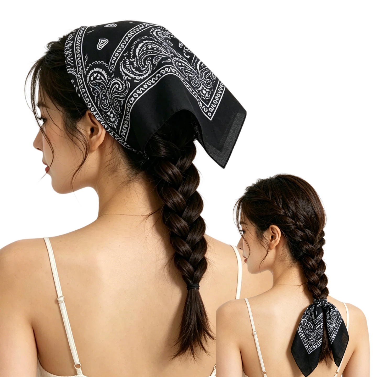 1/2/4/10 قطع وشاح هيب هوب بنمط - مراجعة Bandana Blank White وسعره