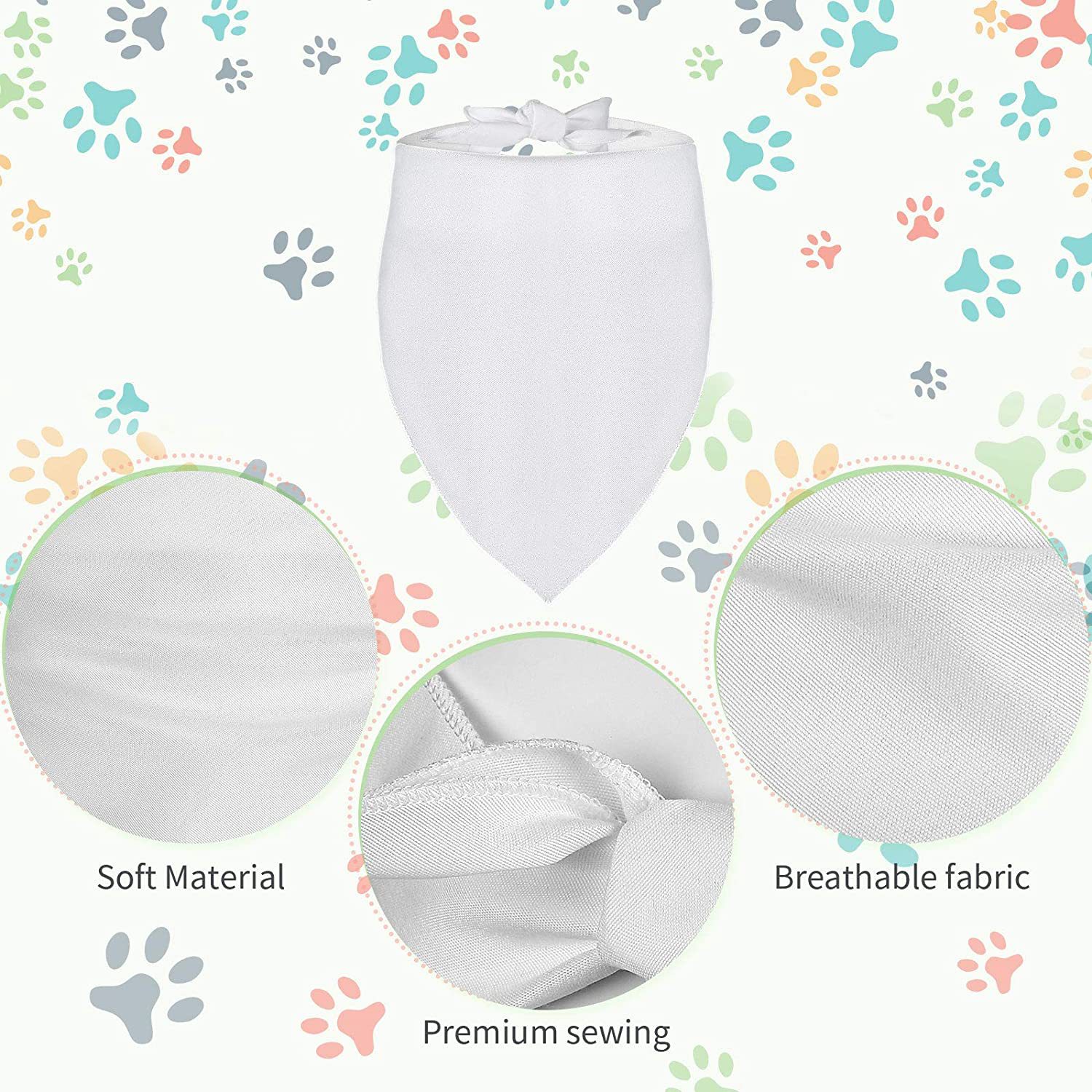 100 قطع التسامي فارغة الكلب عص - مراجعة Bandana Blank White وسعره
