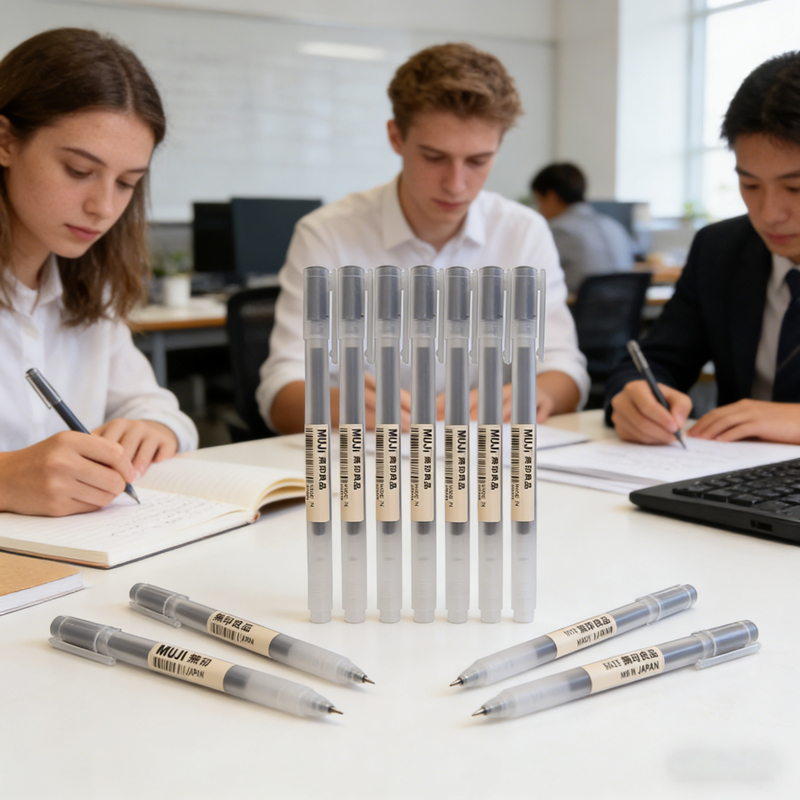 6/8 قطع أقلام جل على طراز MUJI - مراجعة Muji Stationery Gel Pen وسعره